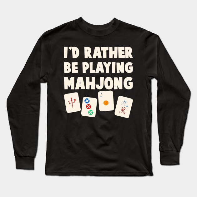 mahjong Long Sleeve T-Shirt by manage handsomely